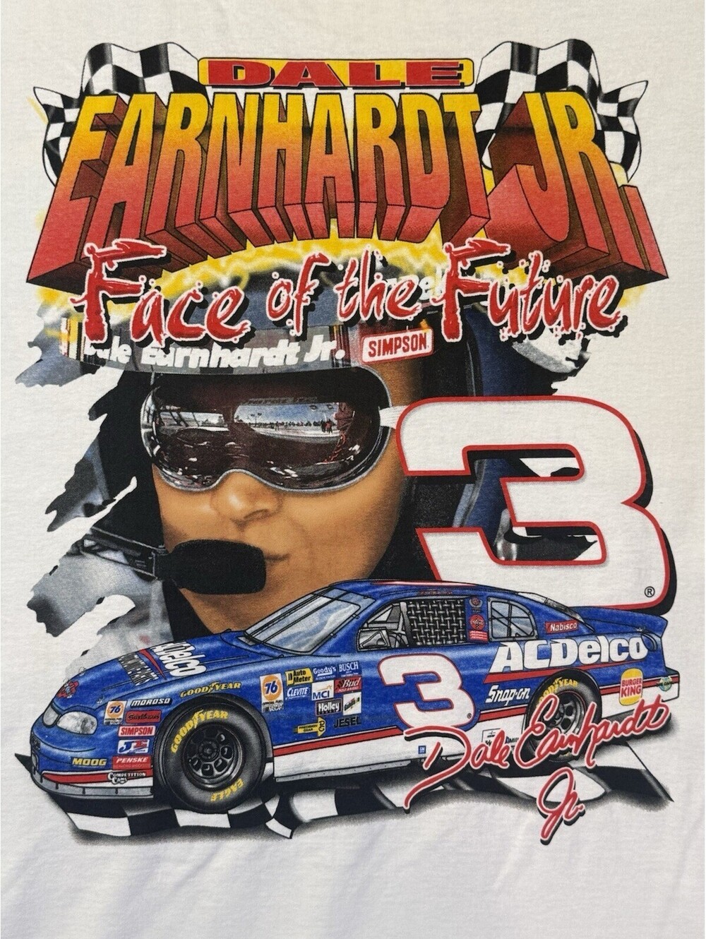 Chase Authentics Dale Earnhardt Jr. NASCAR "Face of the Future" Shirt White XL